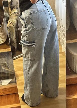 Світлі джинси карго wide-leg (широкі) it's basic 3