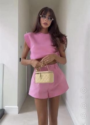 Zara комплект шорти та топ рожевий, новий з бірками s/m