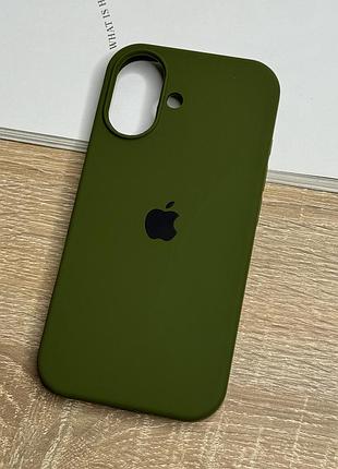 Силіконовий чохол на iphone 17, протиударний з мікрофіброю, темний зелений (army green)