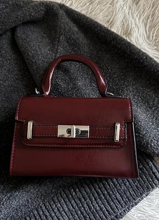 Сумка вишньового кольору zara