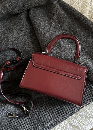 Сумка вишньового кольору zara 4