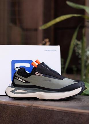 Кросівки salomon odyssey elmt gore-tex black khaki orange
