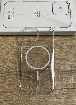 Чехол на iphone 13 прозрачный не желтеет, ударопрочный white thin magnetic