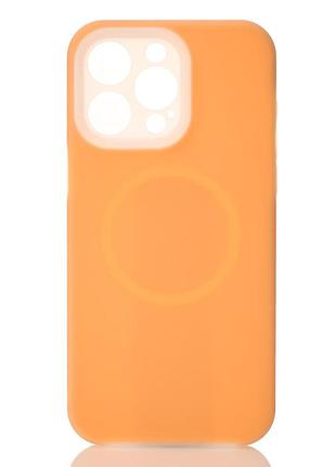 Чехол liquid silicone full с поддержкой magsafe для iphone 15 pro max orange