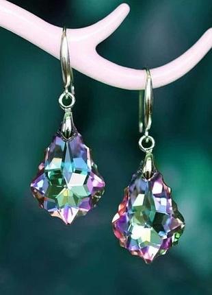 Серьги северные сияние, разноцветные