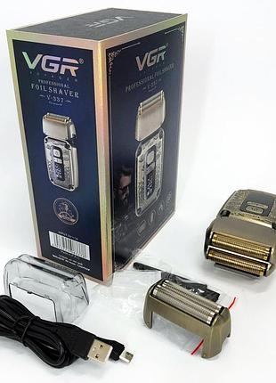 Электробритва для мужчин vgr v-337, мужская бритва на батарейках, електробритва для бороды mc-57