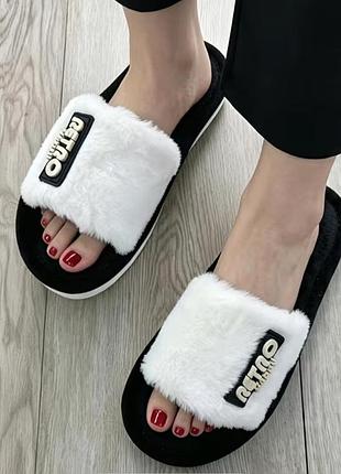Теплые тапочки белые и черные 38-39 г. 4
