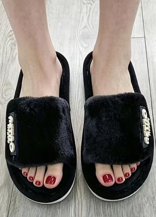 Теплые тапочки белые и черные 38-39 г. 2