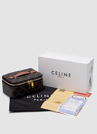 Органайзер для туалетного приладдя celine з текстурної шкіри чорний 15 х 7 х 10 см