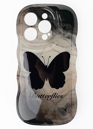 Чохол butterfly для iphone 15 pro max чорний