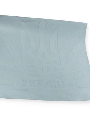 Наклейка трафаретна "герб україни + автомати" велика (напис ) (340х300мм)