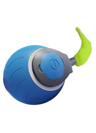 Інтерактивна іграшка для кота, разумний м'ячик, блакитний + usb кабель(10448)