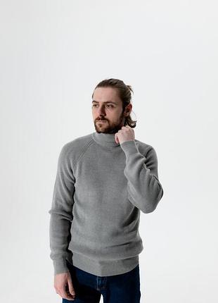 Мужской стильный удобный гольф под горло серый. мужской свитер под горло xl