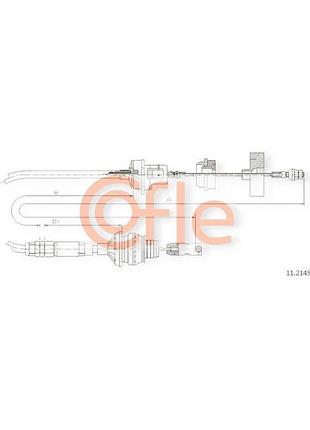 Трос зчеплення citroen berlingo, peugeot partner 1.8, 1.9d 97-02 (667, 314mm) (cofle)