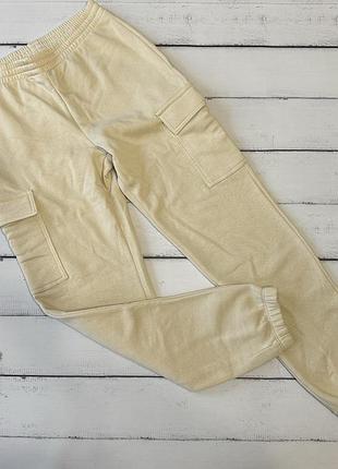 Спортивні штани карго на флісі h&m 164