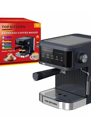 Кофеварка эспрессо top kitchen tk00216 1500вт 15 бар 1.8л с капучинатором, подогревом чашек gs-74