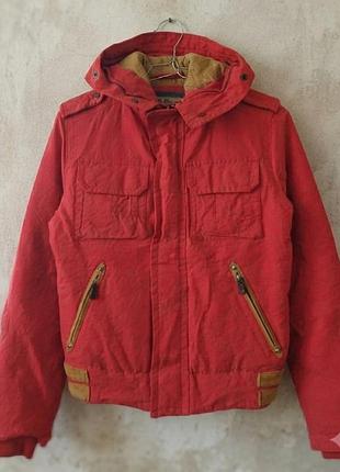 Брендова червона підліткова куртка / бомбер playlife (benetton) aspen co. s-m, 44-46