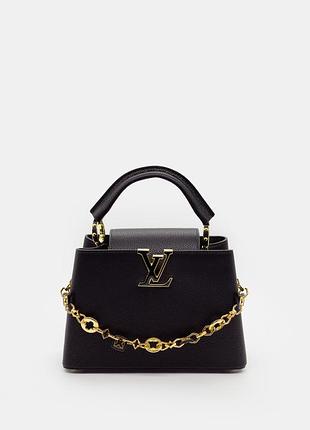 Louis vuitton capucines medium black with gold