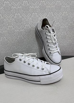 Конверси кеди на високій підошві з натуральної шкіри converse/ оригінал