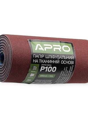 Наждачная бумага apro (тканевая основа) 100 (200мм*10) рулон