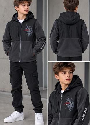🖤 брендова підліткова кофта u.s. polo assn. з капюшоном