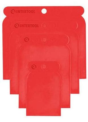 Набір шпателів пластикових intertool 50 x 80 x 100 x 120мм (4шт) (kt-2003)