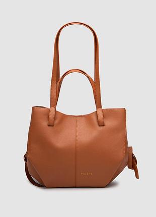 Женская сумка polene cyme mini edition textured camel (дефект) коричневая 29 х 23 х 11 см