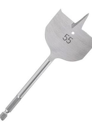 Сверло по дереву перьевое intertool 55 x 150мм hex (sw-0055)