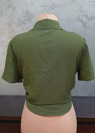 Блуза на завязку оливкова 2