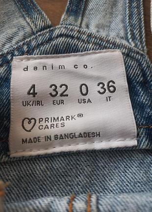 Джинсовый комбинезон primark cares xs 2