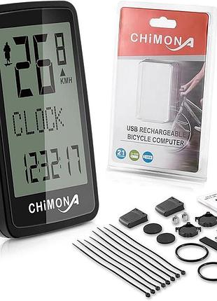 Бездротовий перезаряджуваний велокомп'ютер chimona велокомп'ютер з lcd-дисплеєм з акумулятором