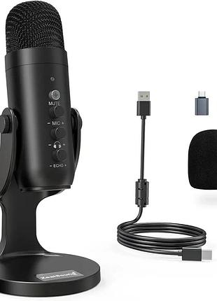 Студійний професійний мікрофон zealsound k66 конденсаторний usb-мікрофон із регулюванням звуку