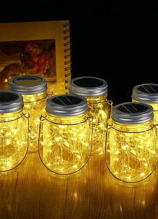 6шт. солнечные гирлянды в банках loohome solar mason jar light солнечные светильники для декоративного освещения