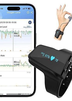 Пульсоксиметр на запястье viatom checkme 02 smart wrist pulse oximeter монитор насыщения крови кислородом