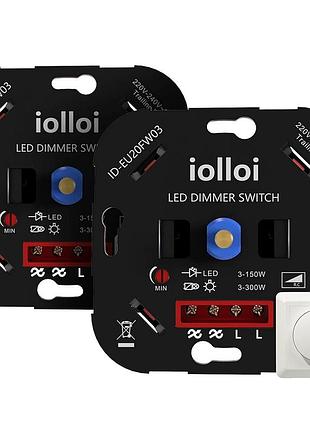 Светодиодный поворотный диммер iolloi led dimmer switch 3-150 вт настенный диммерный переключатель