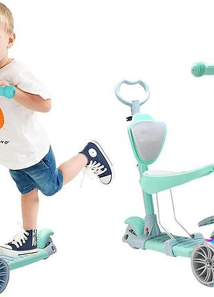 Детский самокат 5 в 1 children's scooter yl-01 самокат для детей с регулировкой высота и светящимися колесами