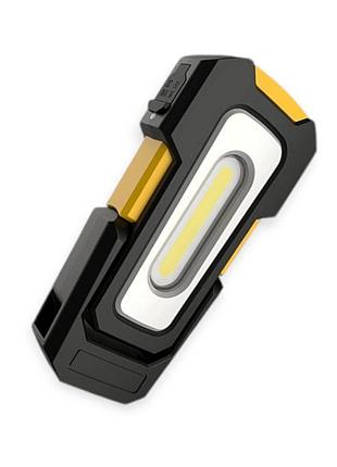 Фонарь инспекционный многофункциональный 1 cob 2w + 1w, акб, магнит, зацеп, usb заряд, обрези qap