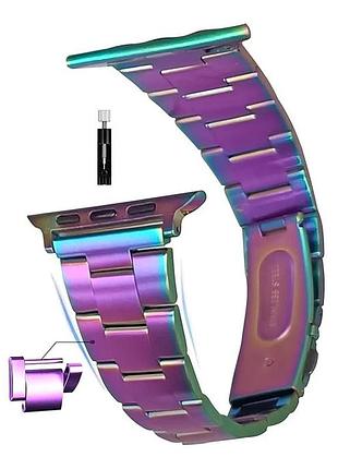 Ремінець для apple watch series 7/6/se/5/2021 19 см replacement watch band 28euno001 регульований металевий ремінець для годинника