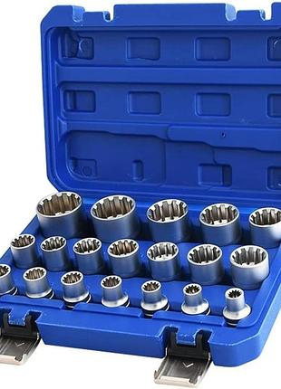 19 шт. торцеві головки 8-32 мм spline socket set набір торцевих головок зі шліцами для кріпильних елементів