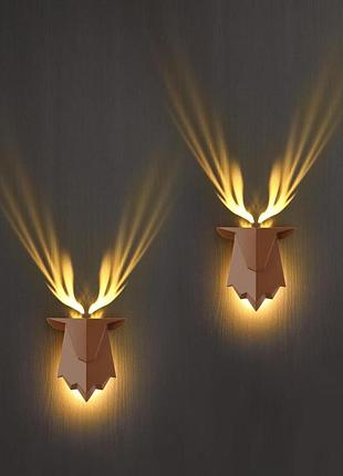 2 шт. настінний світильник fuloon deer shadow lamp s06 комплект декоративних нічників у формі оленя