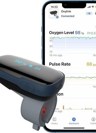 Пульсоксиметр wellue viatom p01b монитор кислорода в крови, bluetooth пульсометр