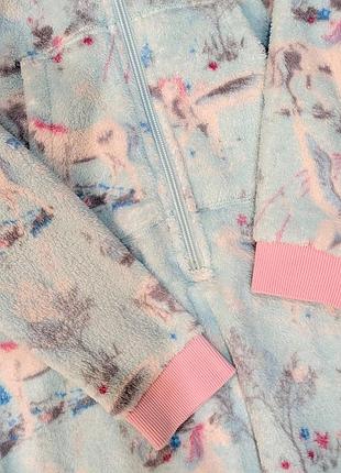 Детская/подростковая плюшевая теплая пижама🦄🌸 8