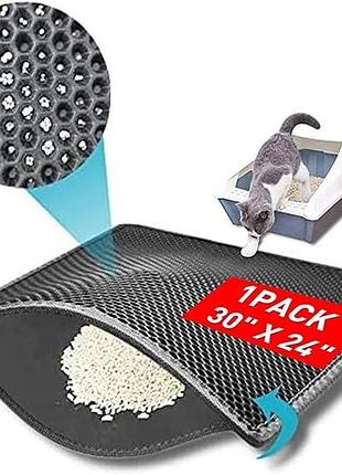 Килимок для котячого туалету kaxionage cat litter mat zdx-mat великий котячий килимок для туалету 60*75 см
