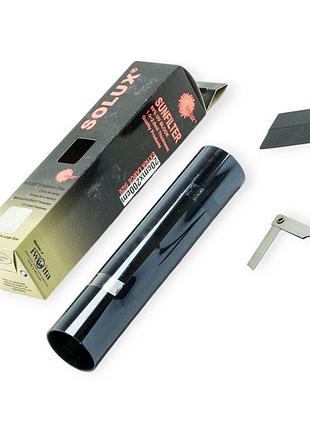 Пленка - полоса тонировочная лобовая solux 0.2x1.5m black/silver