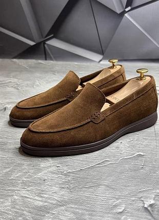 Лоферы мужские замшевые рыжие весенние /летние br-2510/30 coffi кор | стильные рыжие мужские замшевые туфли лоферы 45 (30)
