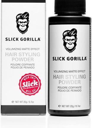 Пудра для укладання волосся 20 г slick gorilla текстурувальна пудра для надання об'єму волоссю