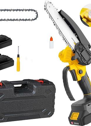Акумуляторна мінібензопила 15 см 780 w chainsaw dj01 бездротова бензопилка з живленням від акумулятора