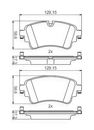 Колодки гальмівні audi a4, a5, a6, q5, q7 (2015-), volkswagen touareg (2017-) задні bosch