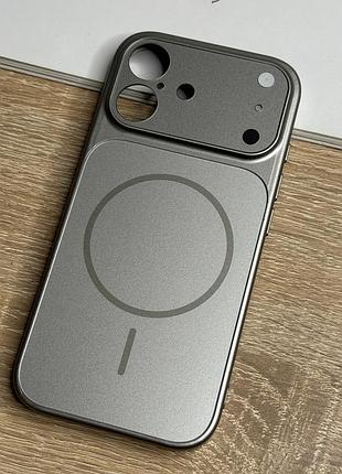 Чохол на iphone 17 сірий з магнітом магсейф gray premium matte