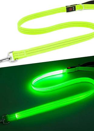 Светодиодный поводок для собак 1,2 м usb светящийся led поводок с отражающими элементами